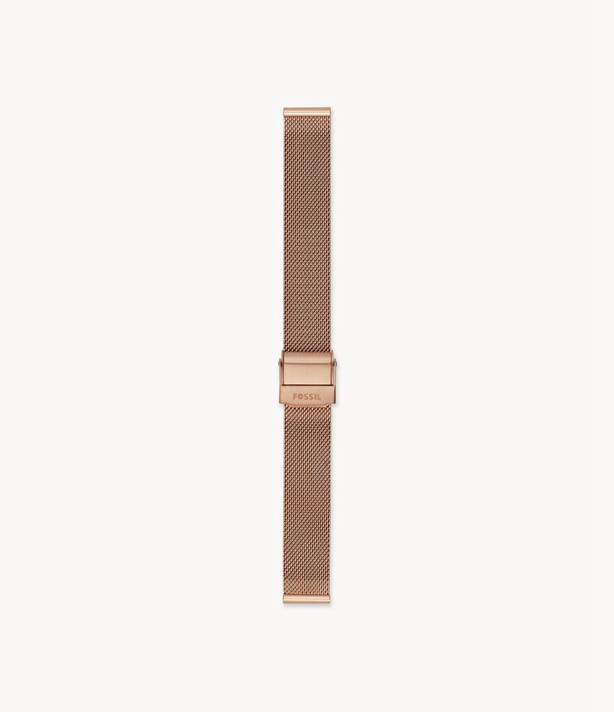 Fossil 14mm Rose-Tone Steel Mesh Urremme Dame Brune | XILPKB-641