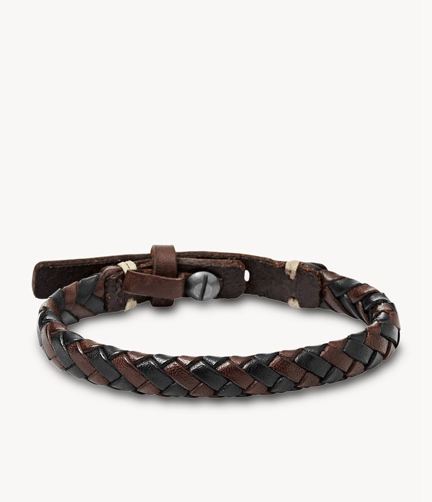 Fossil Braided And Black Armbånd Herre Sort | BUSYKF-859