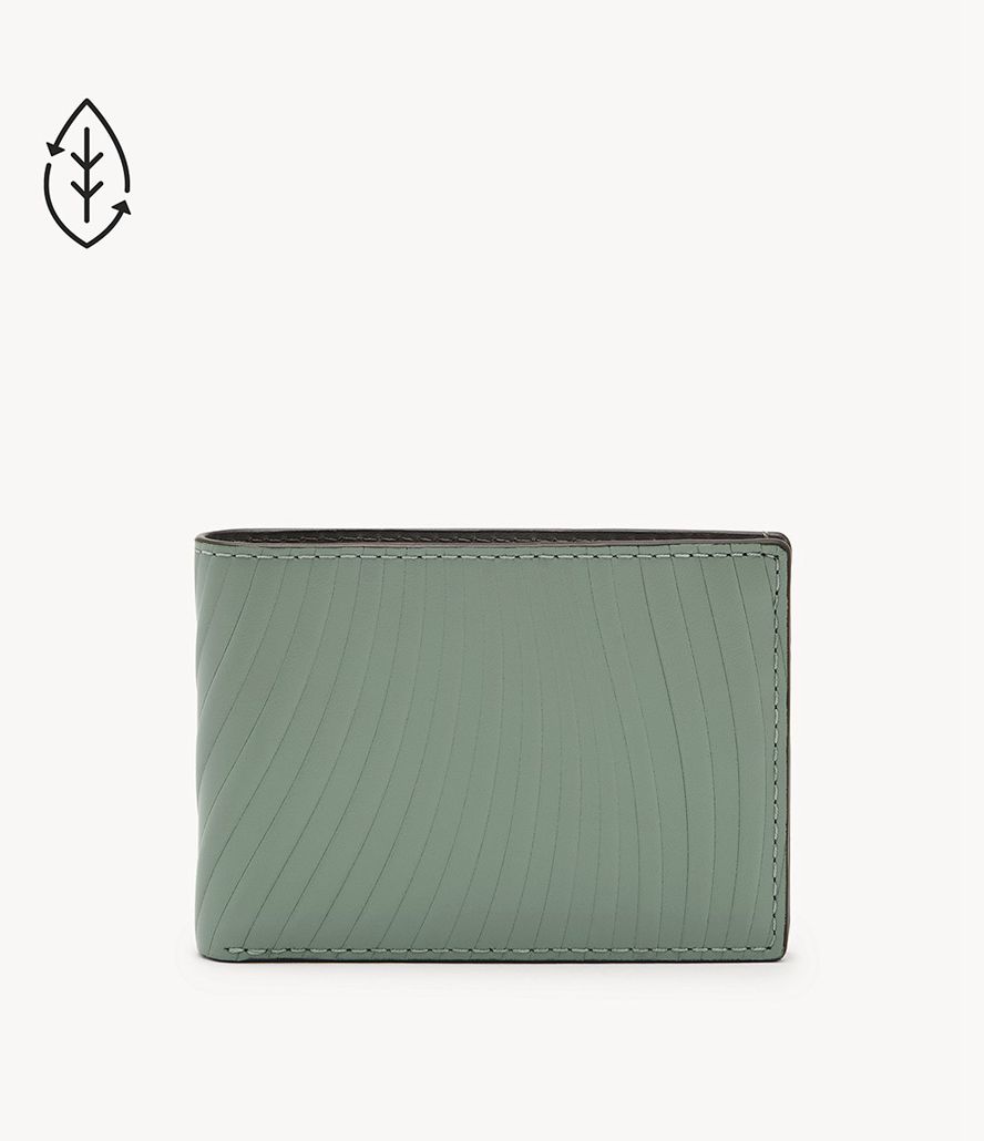 Fossil Bronson Front Bifold Tegnebog Herre Grøn | KULNAY-918