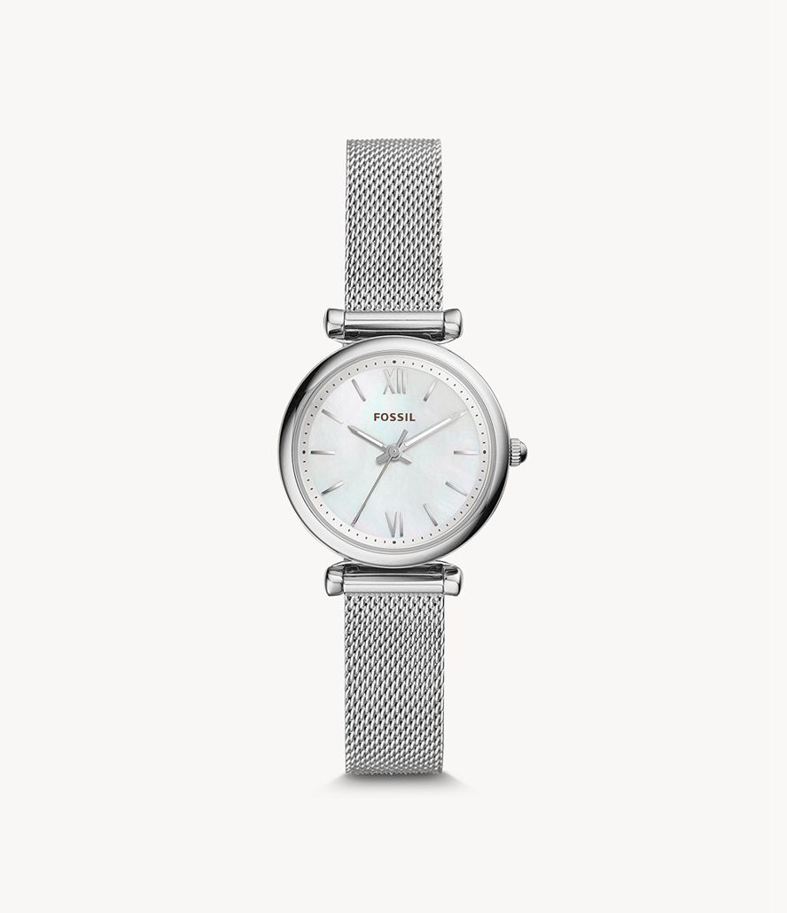 Fossil Carlie Three-Hand Stainless Steel Ure Dame Sølv | PSQYRD-702