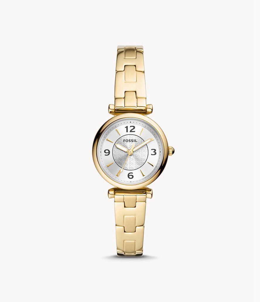 Fossil Carlie Three-Hand Stainless Steel Ure Dame Guld | XBFRZG-930