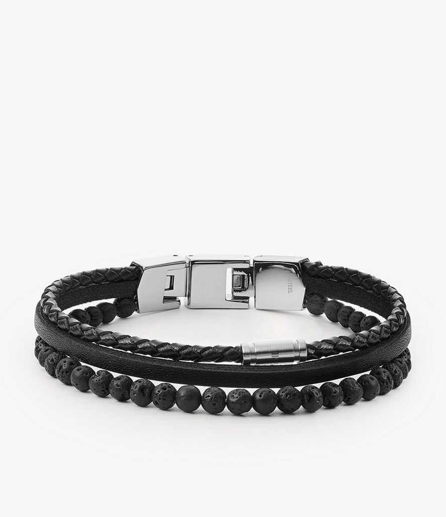 Fossil Cool Tones Lava Multi-Strand Armbånd Herre Sølv | BTXMSY-942