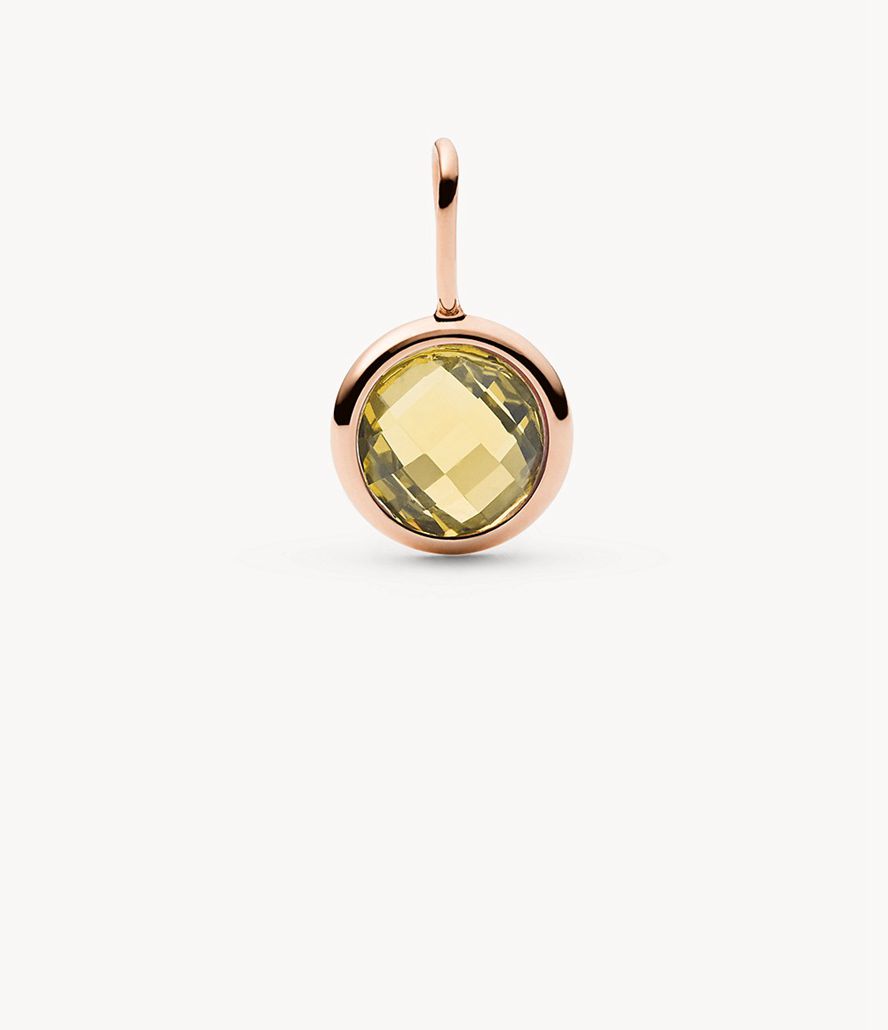 Fossil Corra Oh Soing Citrine Charms Dame Lyserød Guld | MZFVCP-208