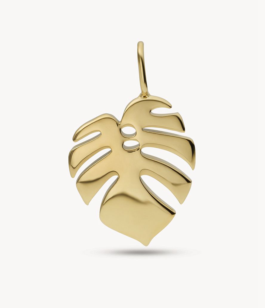 Fossil Corra Oh Soing Stainless Steel Monstera Leaf Charms Dame Guld | DTYSHP-872