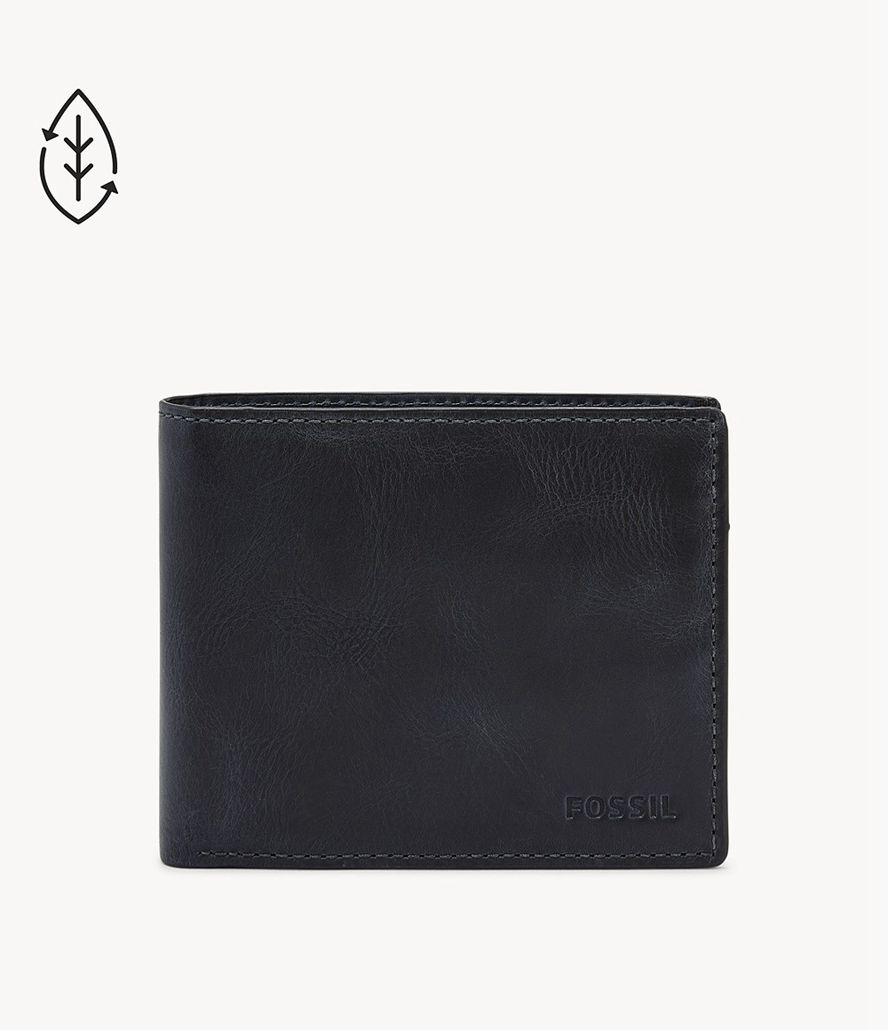 Fossil Derrick Rfid Large Bifold Tegnebog Herre Mørkeblå | OKTQLA-514