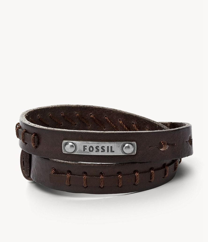 Fossil Double Wrap Armbånd Herre Brune | HNMBLD-254