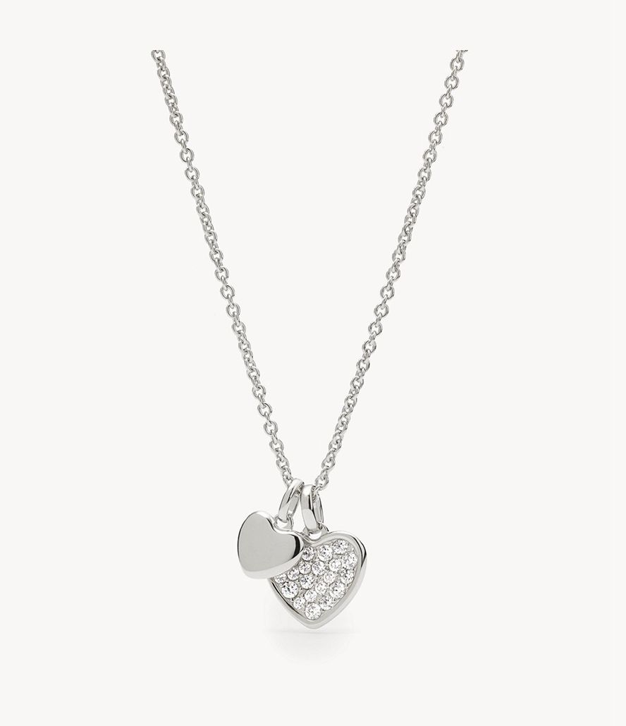 Fossil Elliott Sterling Heart Pendant Halskæder Dame Sølv | TBZPWN-248