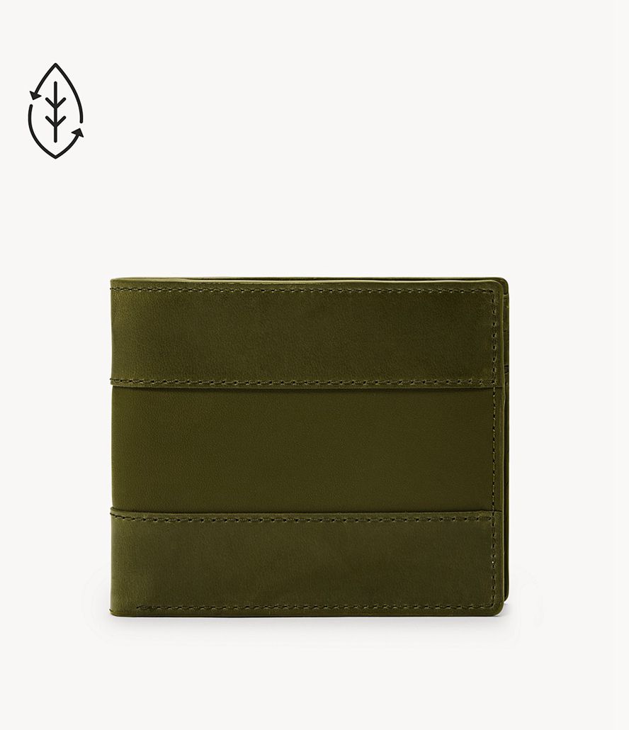 Fossil Everett Bifold Tegnebog Herre Olivengrøn | PKQJCA-184