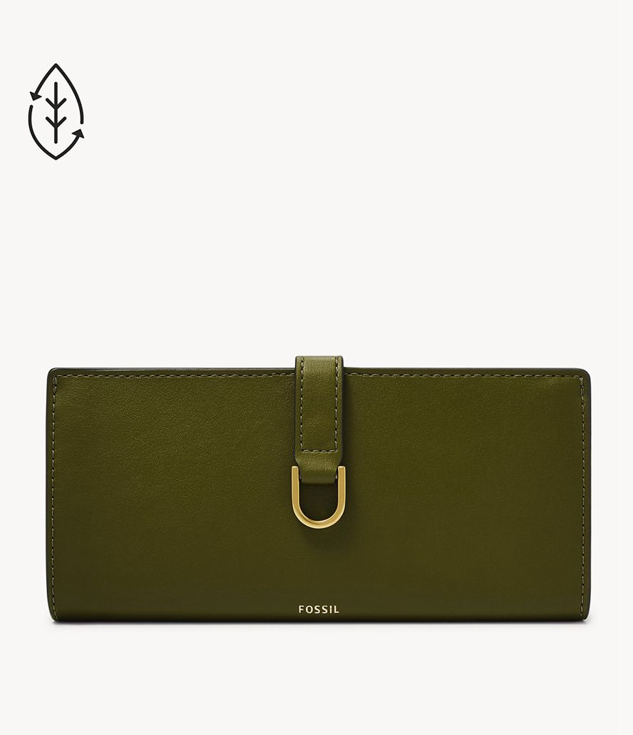 Fossil Kier Cactus Læder Tab Clutch Taske Dame Grøn | ISTZPG-876