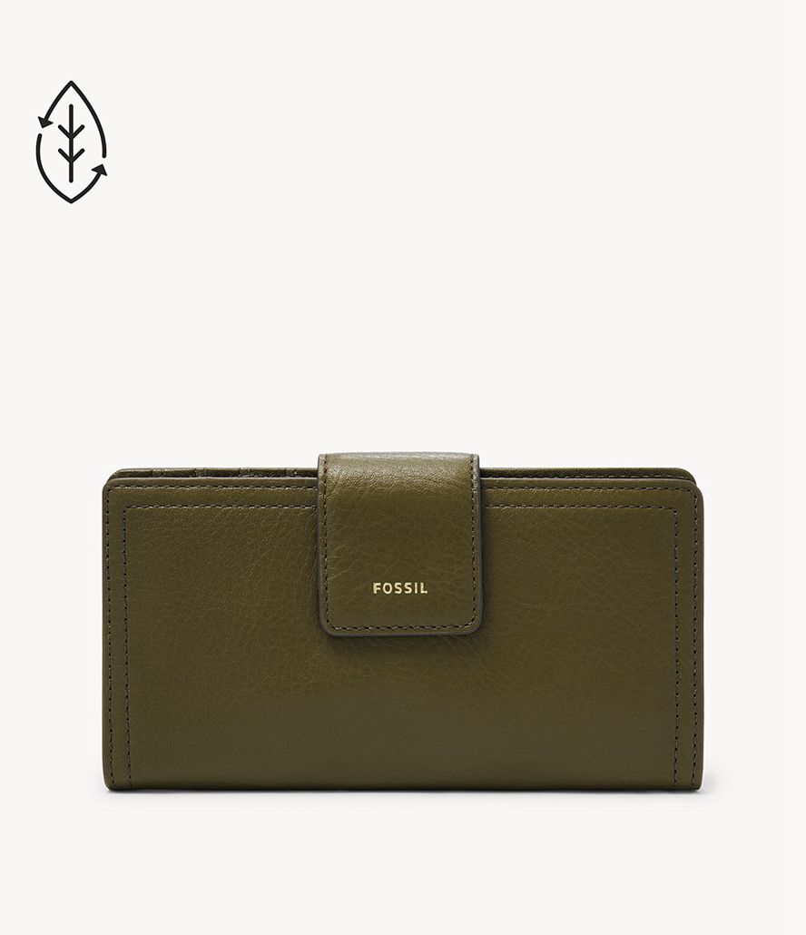 Fossil Logan Rfid Tab Clutch Taske Dame Grøn | CKOPUV-782