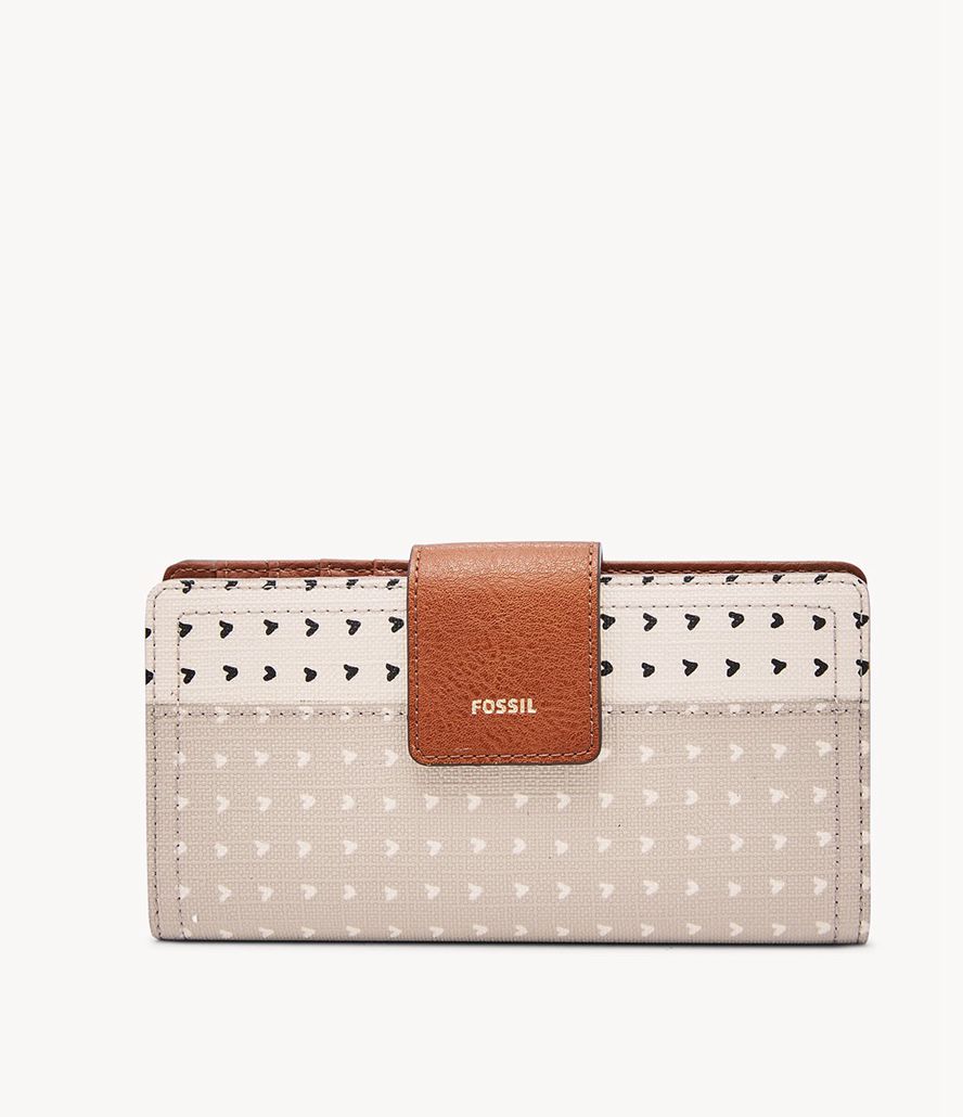 Fossil Logan Rfid Tab Clutch Taske Dame Beige | EWOSQY-324