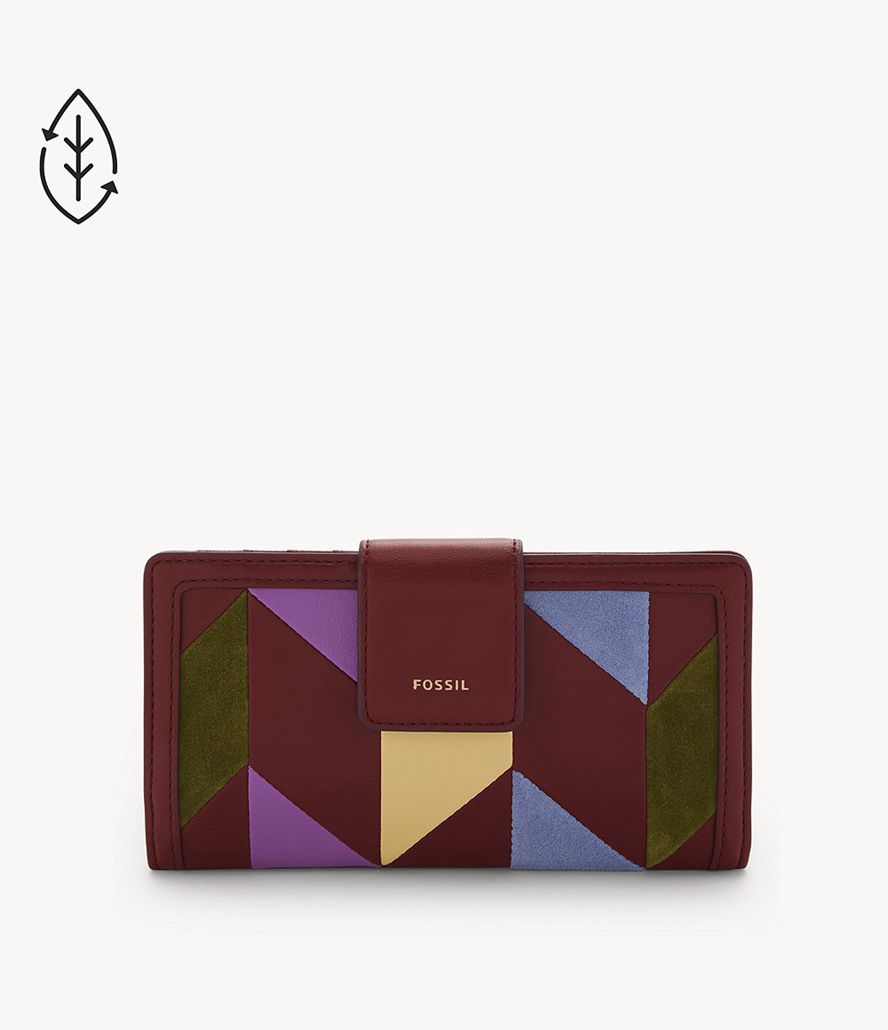 Fossil Logan Rfid Tab Clutch Taske Dame Bordeaux | JZONTA-127