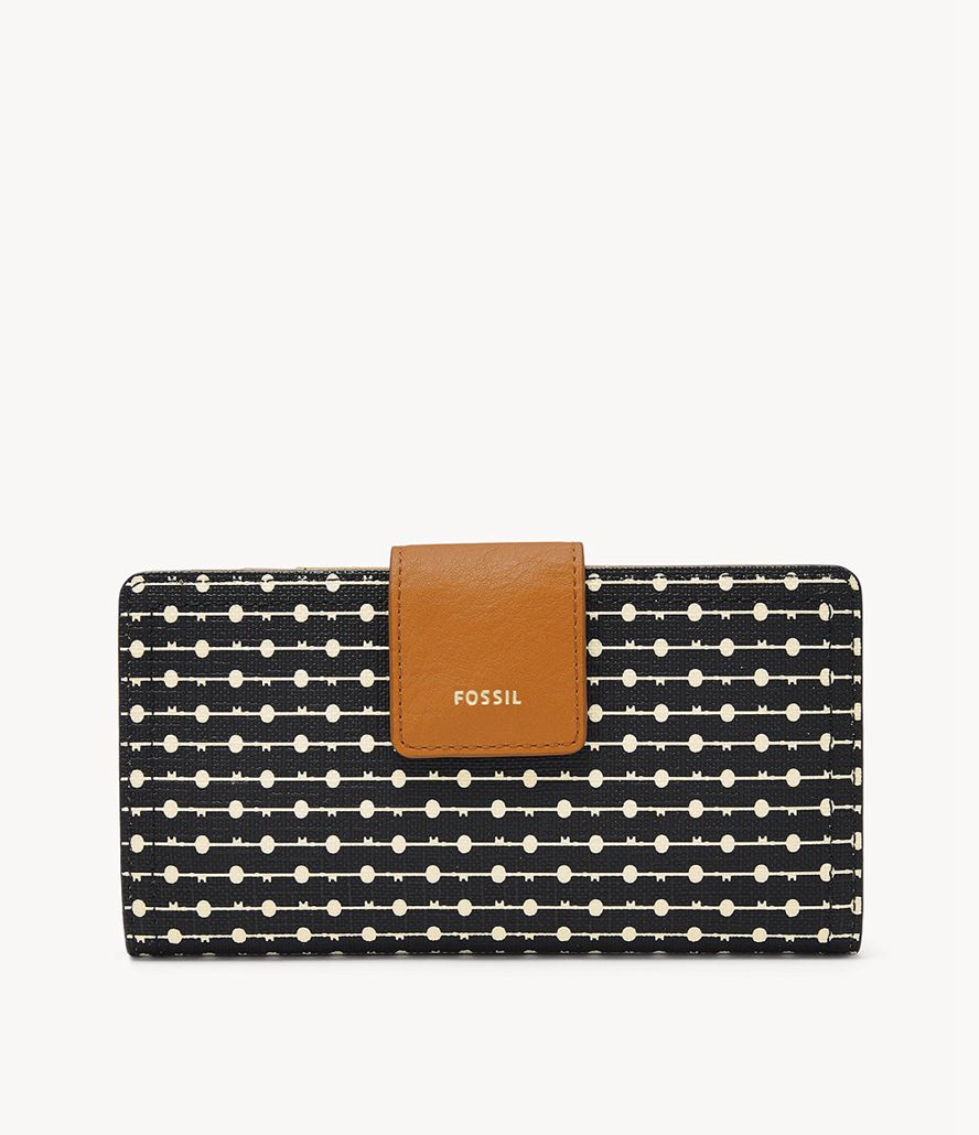 Fossil Logan Rfid Tab Clutch Taske Dame Sort | WRLOHC-486