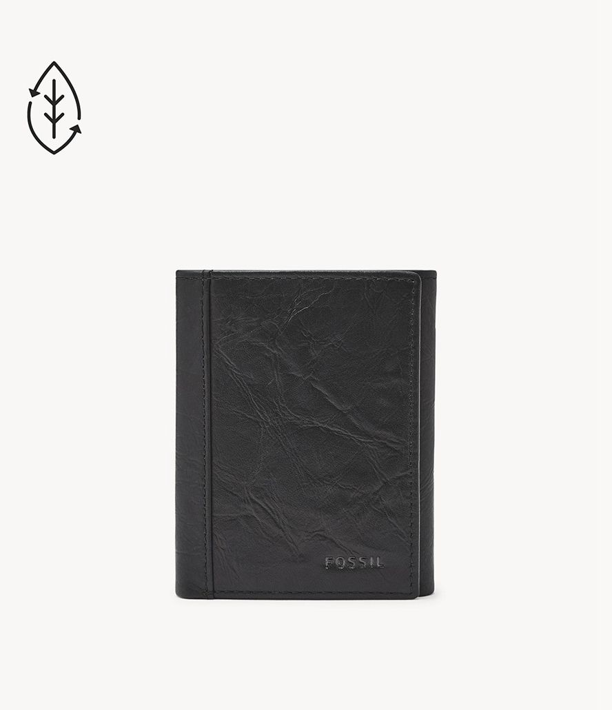 Fossil Neel Trifold Tegnebog Herre Sort | WUSDBY-784