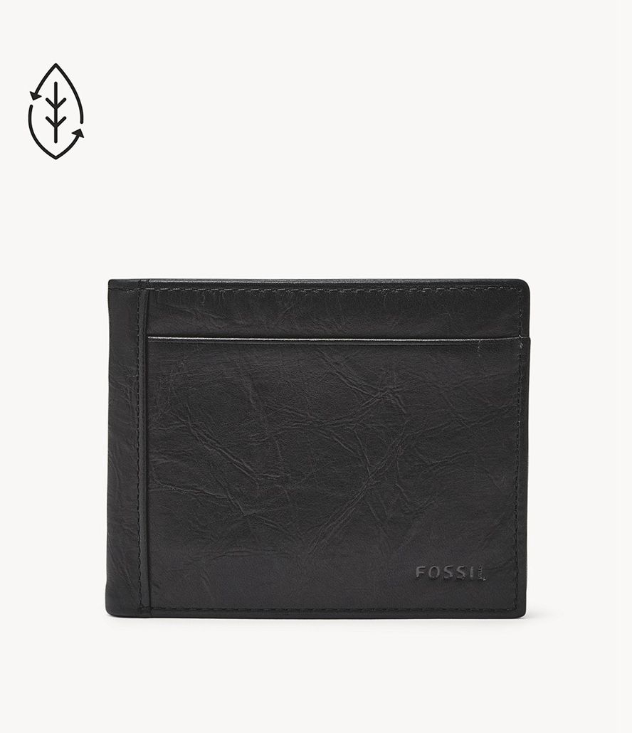 Fossil Neel With Flip Id Bifold Tegnebog Herre Sort | EMCPGT-314