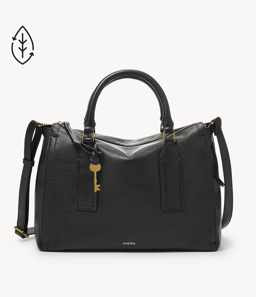 Fossil Parker Satchel Taske Dame Sort | AIOZYJ-709