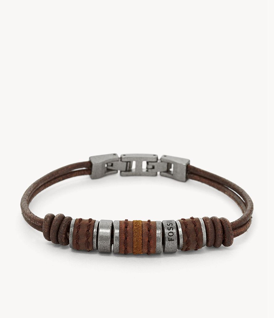 Fossil Rondell Læder Armbånd Herre Brune | NDPUKJ-432