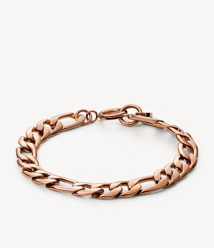 Fossil Rowan Oh So Charming Tone Stainless Steel Chain Armbånd Dame Lyserød Guld | DXMUKS-821