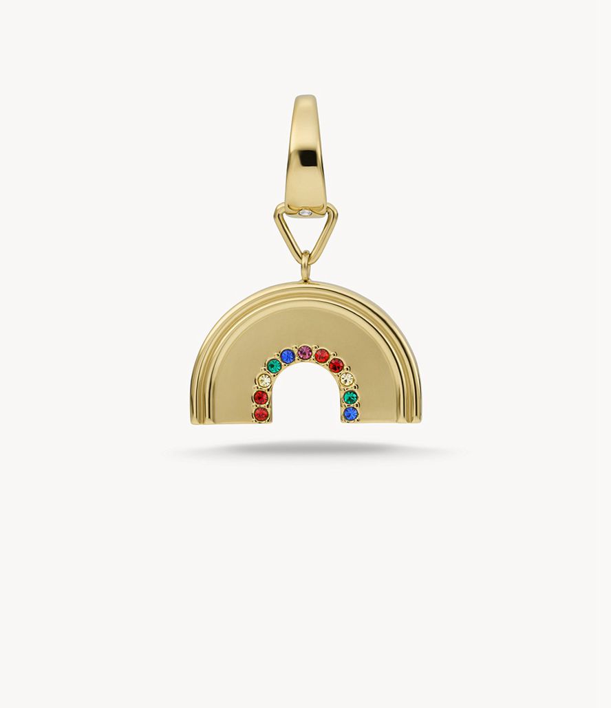 Fossil Rowan Oh Soing Glass Stainless Steel Rainbow Charms Dame Guld | GHFUQJ-856