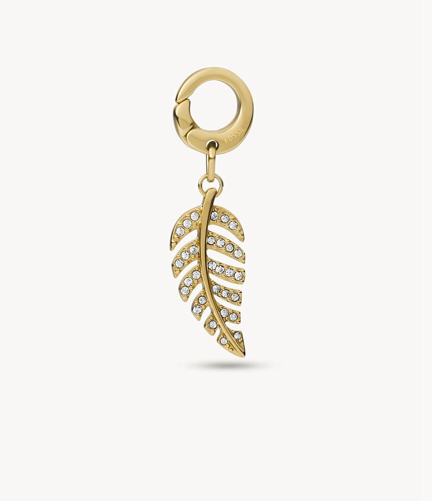 Fossil Rowan Oh Soing Stainless Steel Leaf Charms Dame Guld | CBGHIJ-271