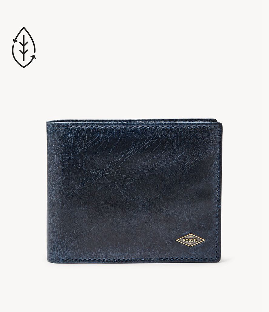 Fossil Ryan Rfid Flip Id Bifold Tegnebog Herre Blå | LPSFQN-502