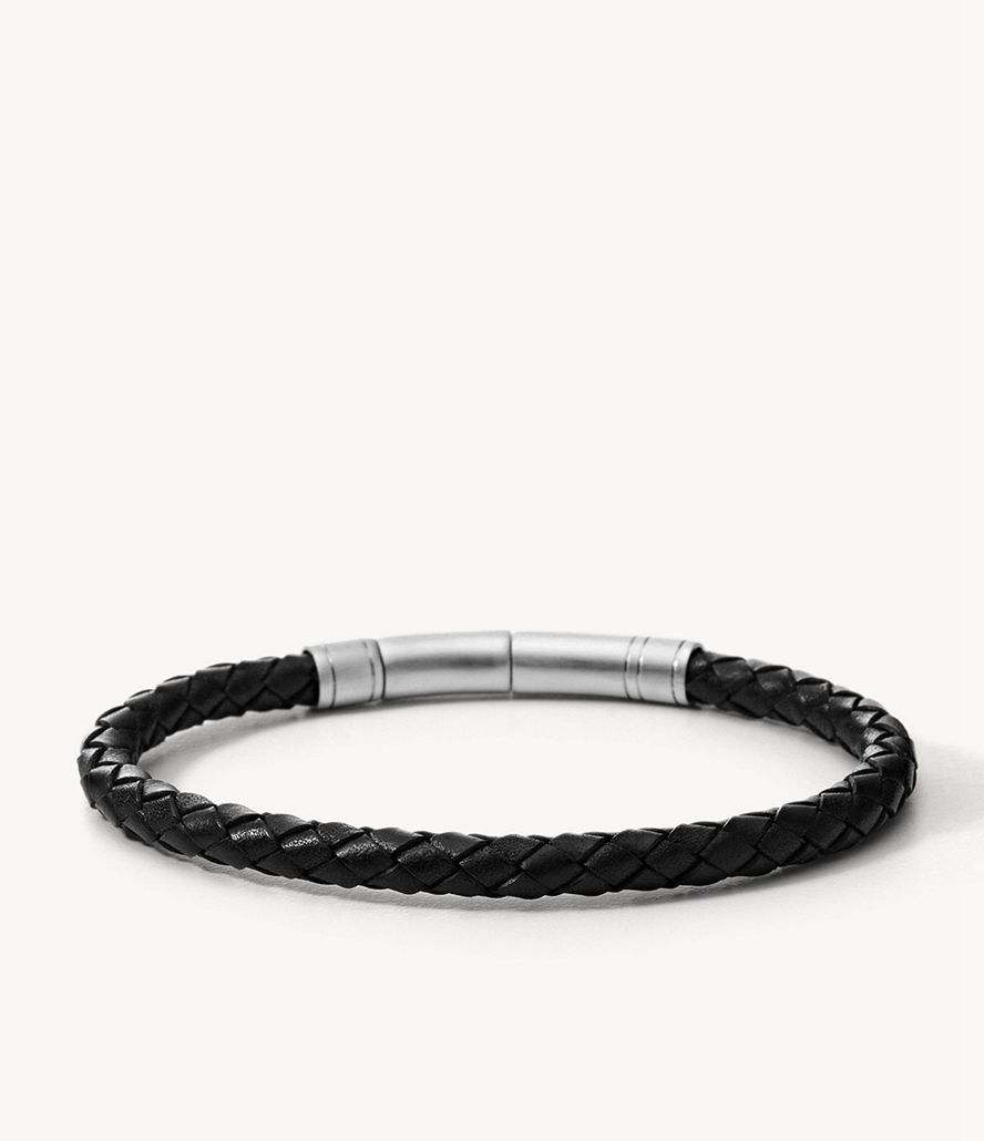 Fossil Skinny Braid Armbånd Herre Sort | QCYNAG-420