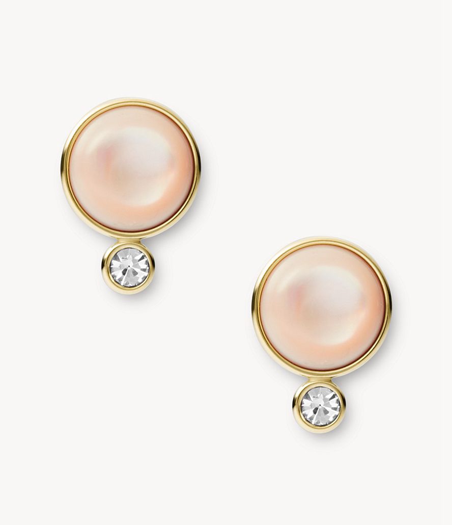 Fossil Sutton Mother-Of-Pearl Stud Øreringe Dame Guld | SKPUAO-284