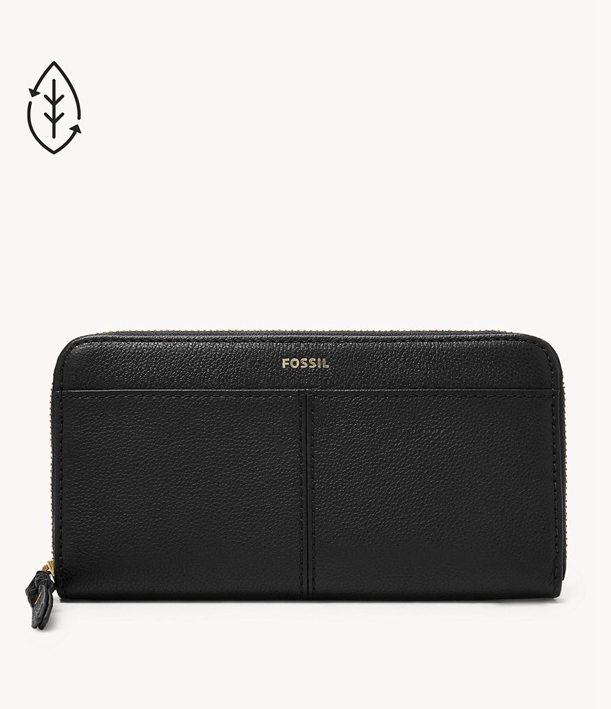 Fossil Tara Zip Clutch Taske Dame Sort | ZSMVUH-034