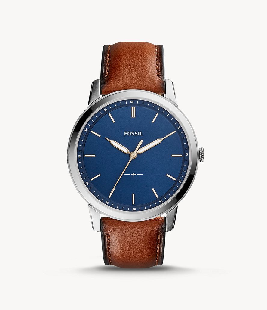 Fossil The Minimalist Slim Three-Hand Læder Ure Herre Sølv | BTRZSM-048