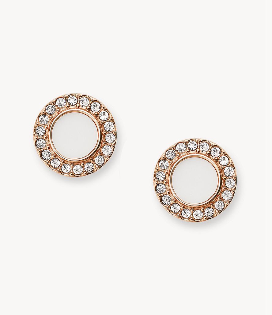 Fossil Val Stone Glitz Studs Øreringe Dame Lyserød Guld | JIYDMA-305