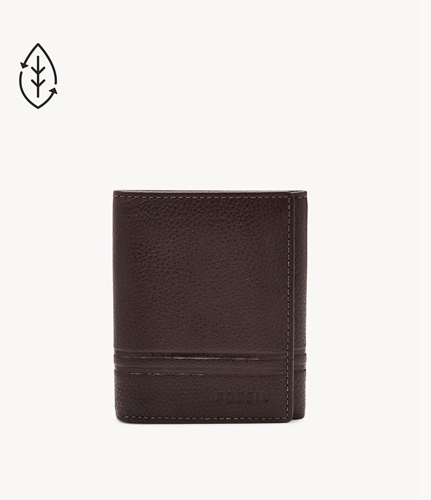 Fossil Wilder Trifold Tegnebog Herre Brune | FUPMCL-687