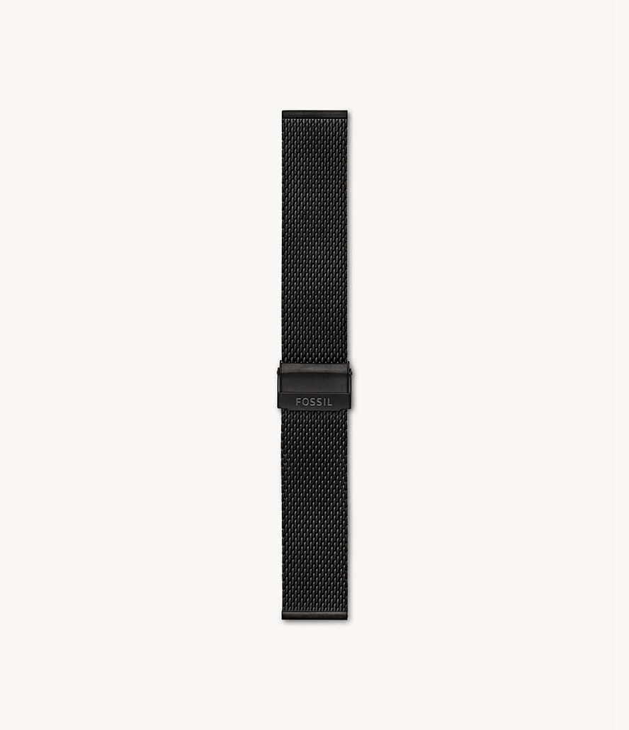 Fossil 22mm Stainless Steel Mesh Urremme Dame Sort | QDGZSV-298