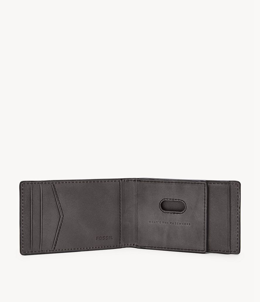 Fossil Andrew Front Bifold Tegnebog Herre Grå | DGEQZM-864