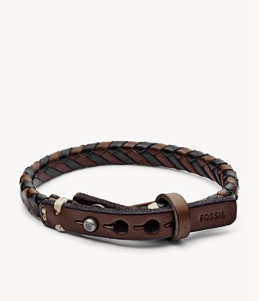 Fossil Braided And Black Armbånd Herre Sort | BUSYKF-859