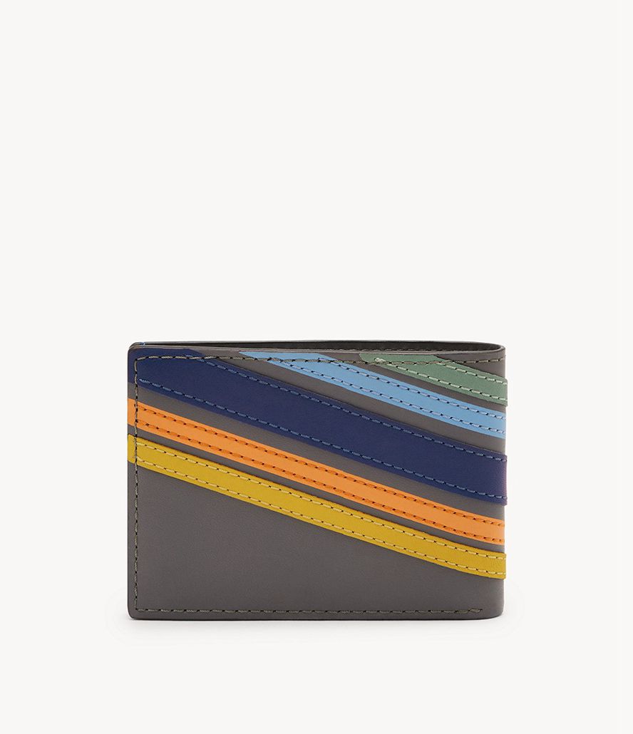 Fossil Bronson Front Bifold Tegnebog Herre Grå | NCPDAM-315