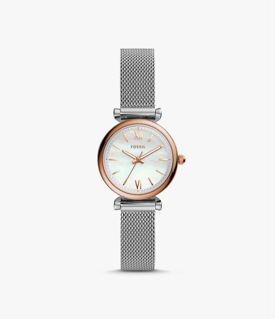 Fossil Carlie Mini Three-Hand Stainless Steel Ure Dame Sølv | HIBJGN-130