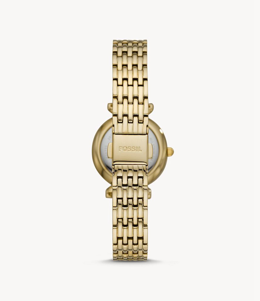 Fossil Carlie Mini Three-Hand Stainless Steel Ure Dame Guld | IQAZLW-709