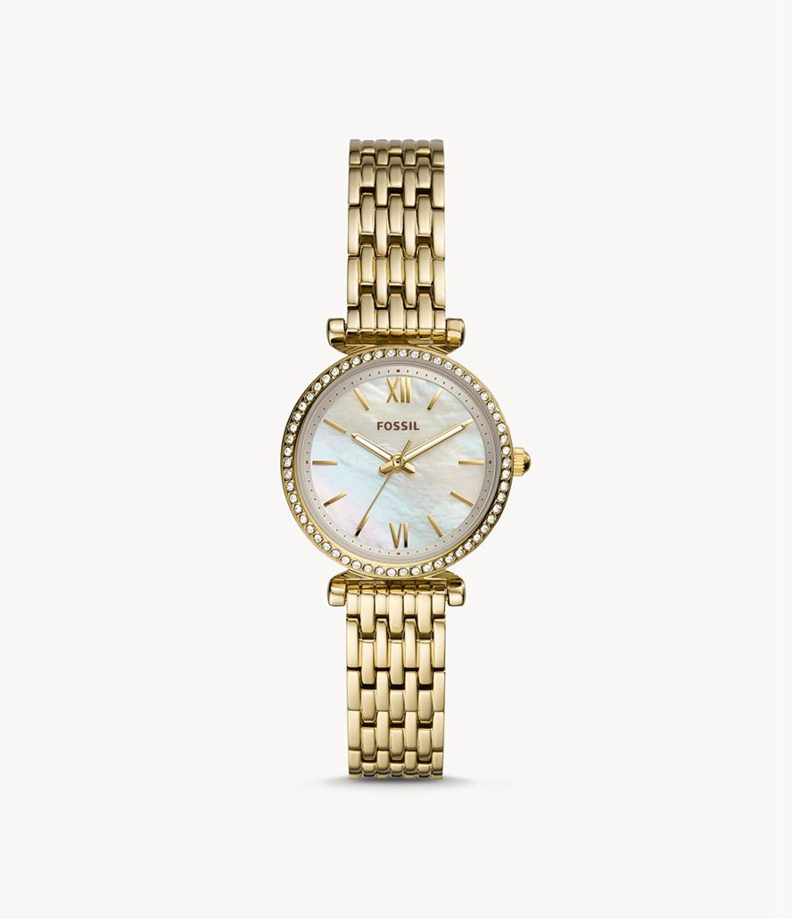 Fossil Carlie Mini Three-Hand Stainless Steel Ure Dame Guld | IQAZLW-709