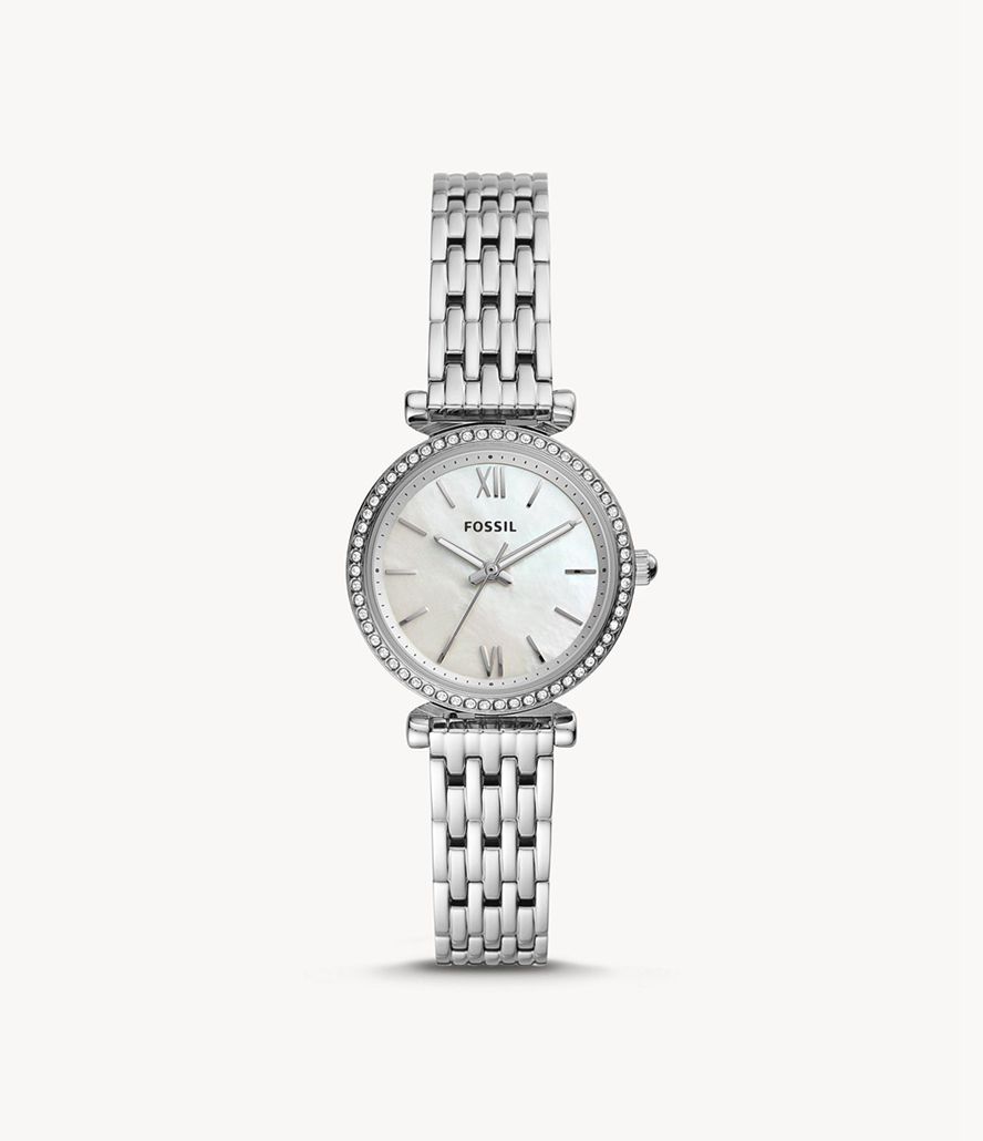 Fossil Carlie Mini Three-Hand Stainless Steel Ure Dame Sølv | TERMKY-146