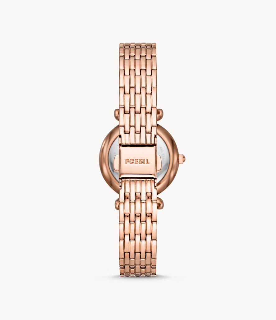 Fossil Carlie Mini Three-Hand Tone Stainless Steel Ure Dame Lyserød Guld | MGXLSK-061