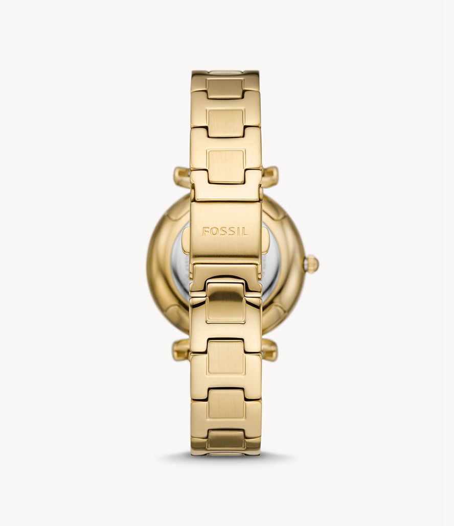 Fossil Carlie Three-Hand Date Stainless Steel Ure Dame Guld | BWPOQF-843