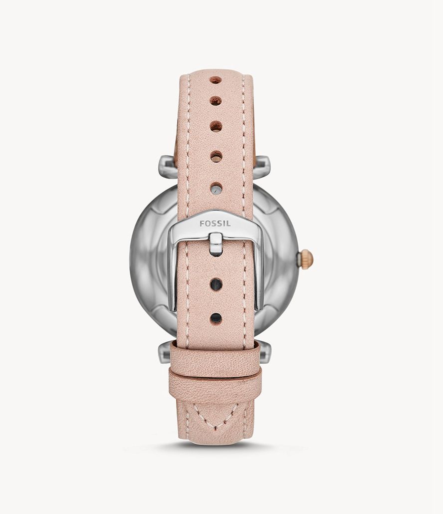 Fossil Carlie Three-Hand Læder Ure Dame Sølv | THIQFA-028