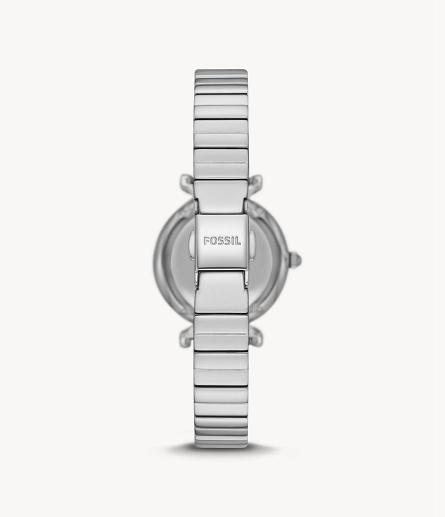 Fossil Carlie Three-Hand Stainless Steel Ure Dame Sølv | HCBDYK-120