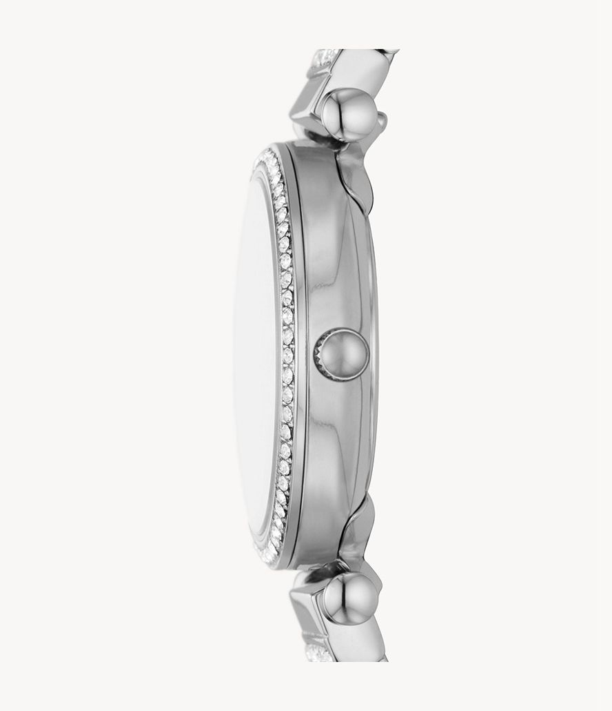 Fossil Carlie Three-Hand Stainless Steel Ure Dame Sølv | HCBDYK-120