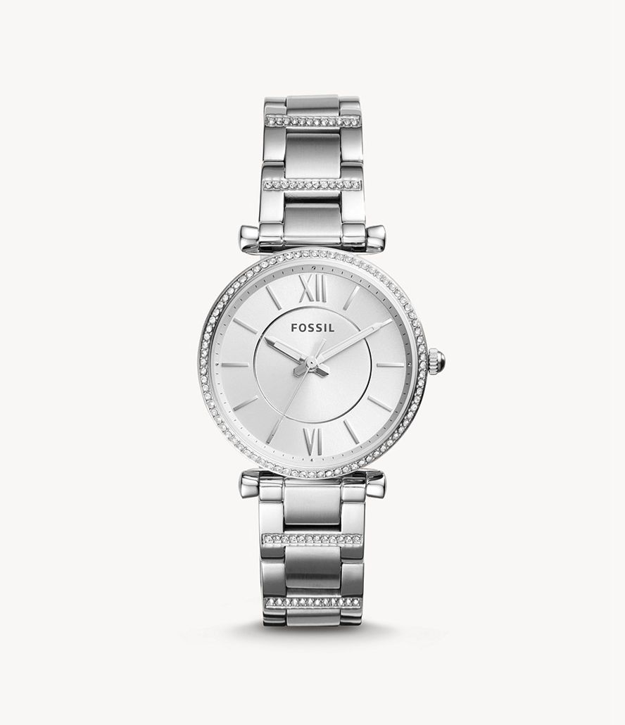 Fossil Carlie Three-Hand Stainless Steel Ure Dame Sølv | KIDZWO-218