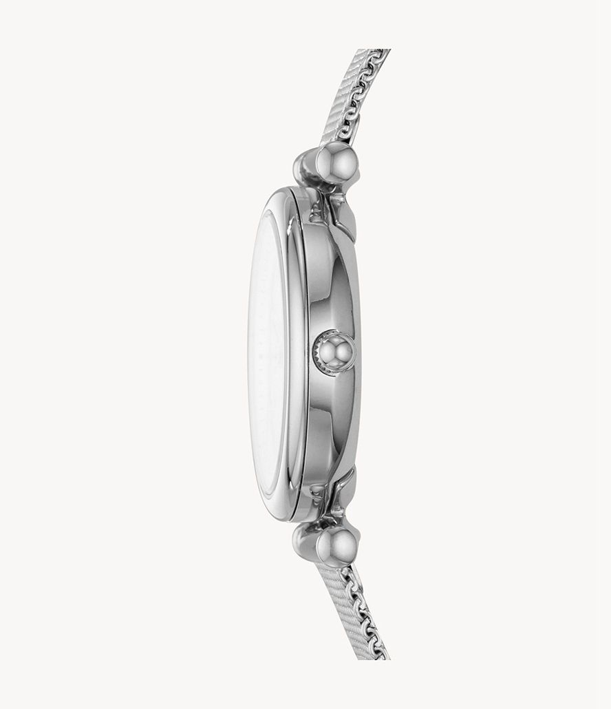 Fossil Carlie Three-Hand Stainless Steel Ure Dame Sølv | PSQYRD-702