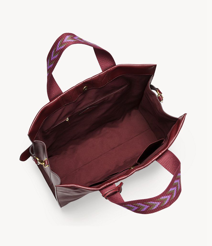 Fossil Carmen Muleposer Dame Bordeaux | WQBKAM-947