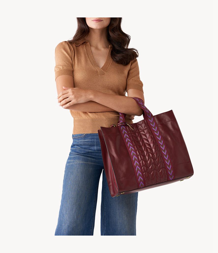 Fossil Carmen Muleposer Dame Bordeaux | WQBKAM-947