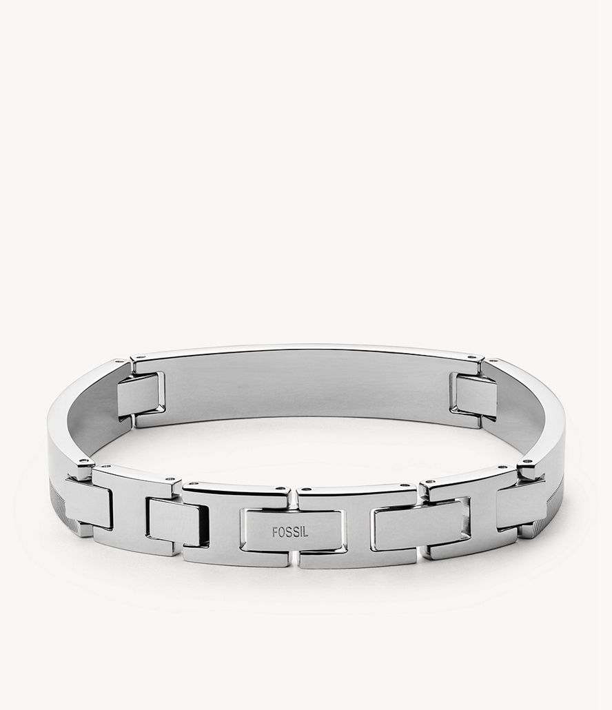 Fossil Chevron Stainless Steel Station Armbånd Herre Sølv | SYPGHD-843