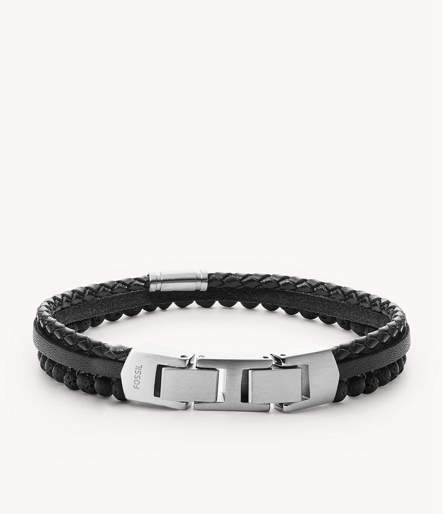 Fossil Cool Tones Lava Multi-Strand Armbånd Herre Sølv | BTXMSY-942